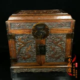 Антикварный старый розовый древесина двойной дракон