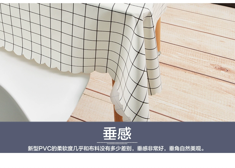 Khăn trải bàn chống thấm nước chống bỏng dầu dùng một lần PVC hộ gia đình giả vải cotton nhỏ tươi lưới đỏ in bàn cà phê mat