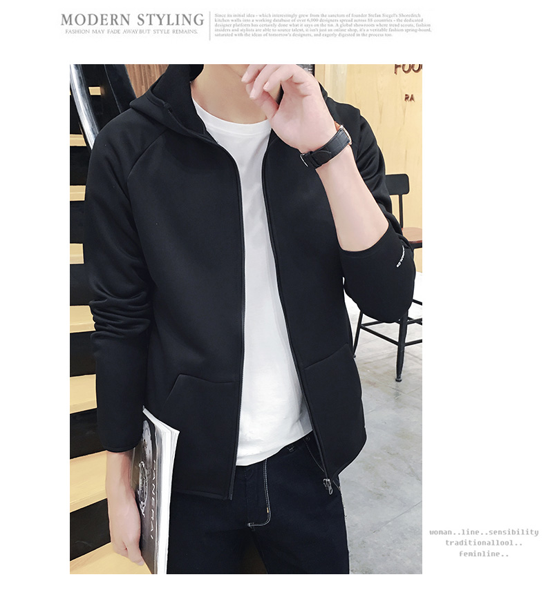 Mùa xuân và mùa thu Khóa kéo Áo hoodie nam Kích thước lớn Sinh viên dài tay Tide Thương hiệu nam Áo khoác thể thao Hàn Quốc Áo nam áo len kiểu hàn quốc cực đẹp