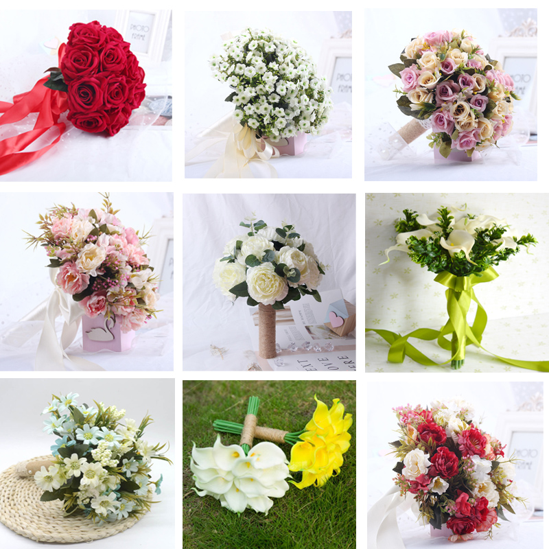 New emulation hands to flower wedding bridal flower ball wedding hands to hold flowers little fresher Korean style photo-prop flowers-Taobao
