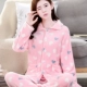 Mùa thu và mùa đông mẫu nữ dày flannel pyjama nhung nhung đồ ngủ cardigan ve áo nữ dài tay phù hợp với dịch vụ nhà mùa thu