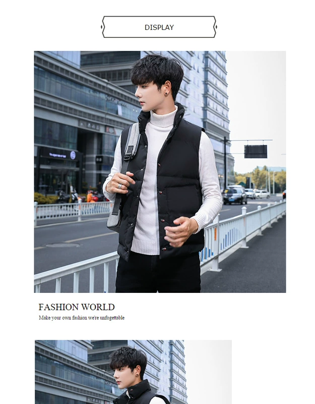 Áo vest nam cotton nam áo khoác nam mùa thu đông mới chính đẩy quần áo cotton cotton vest dày chống nhăn vải