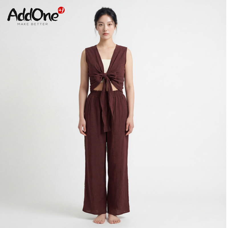 【New Product】Addone+1 Yoga Wide-Leg Pants Loose Casual High-Waisted Yoga Pants Women's 9/10 Length Pants
