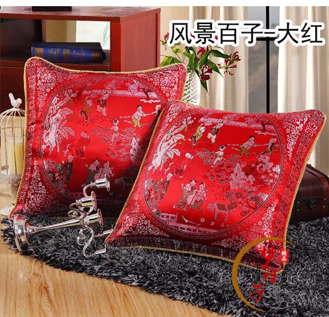 Hàng Châu lụa gấm satin vỏ gối cưới đệm với lõi Trung Quốc ghế sofa gỗ gụ gối thắt lưng gối gối sofa cao cấp