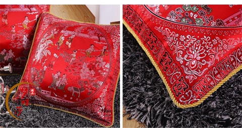 Hàng Châu lụa gấm satin vỏ gối cưới đệm với lõi Trung Quốc ghế sofa gỗ gụ gối thắt lưng gối gối sofa cao cấp