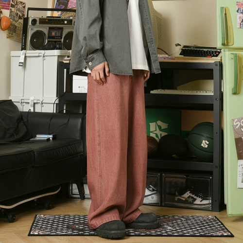 Осенние джинсы, штаны, свободный прямой крой, в американском стиле