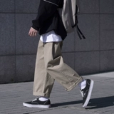 GOGOSOON новые мужские повседневные брюки однотонные свободные прямые шикарные универсальные студенческие брюки в стиле ретро