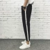 Ông Wozi Mùa hè Quần âu nam Quần thể thao Nhật Bản Quần sọc tương phản Quần Harlan Quần nam thủy triều Hồng Kông