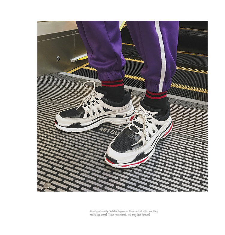 Mùa xuân mới xu hướng sneakers lưới của nam giới giày thấp với đệm không khí giày chạy dày dưới tăng giày của nam giới Hàn Quốc jordan dior cổ thấp