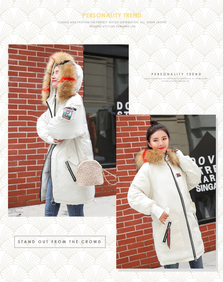 Quần áo cotton chống mùa nữ dài phiên bản Hàn Quốc áo khoác cotton độn ấm cổ áo lông thú lớn 2018 áo cotton mới nữ thủy triều áo măng tô nữ