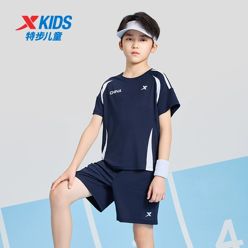 Xtep, детский летний комплект, футбольный спортивный костюм для мальчиков, детская одежда