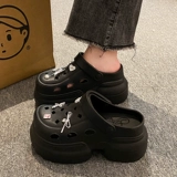 Женские тапочки в стиле Crocs на экстремально высоком каблуке на платформе, модные пляжные мюли, коллекция 2026 года, подходят для носки на улице, изысканный стиль