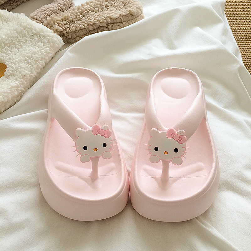 Thick-Soled High-Heeled 6.0cm Flip-Flops for Women, 2026 New Style, Student Summer Outdoor Wear, Height-Increasing Beach Sandals