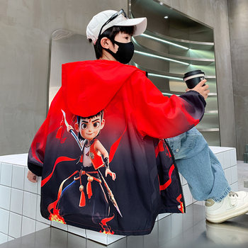 Nezha Clothing Boys' Autumn Jacket 2025 New Children's Spring and Autumn Stylish and Fashionable Windbreaker for Boys