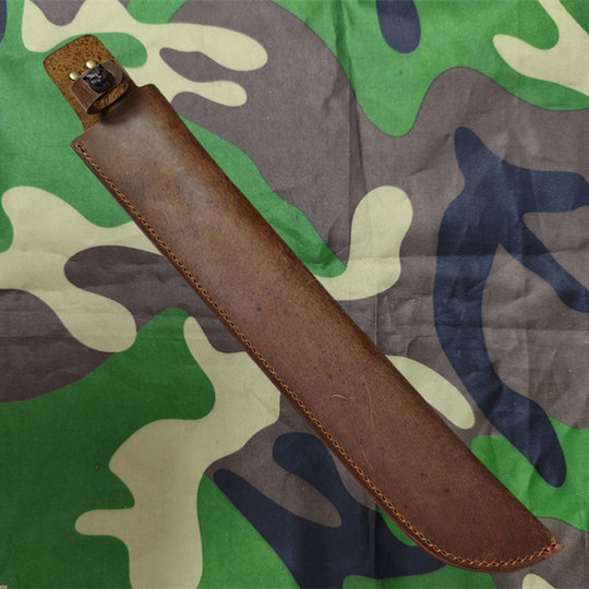 Funda de cuchillo de Damasco, funda protectora de piel de vaca, cuchillo fijo para exteriores, funda de cuchillo extra grande, funda de cuchillo de 40cm