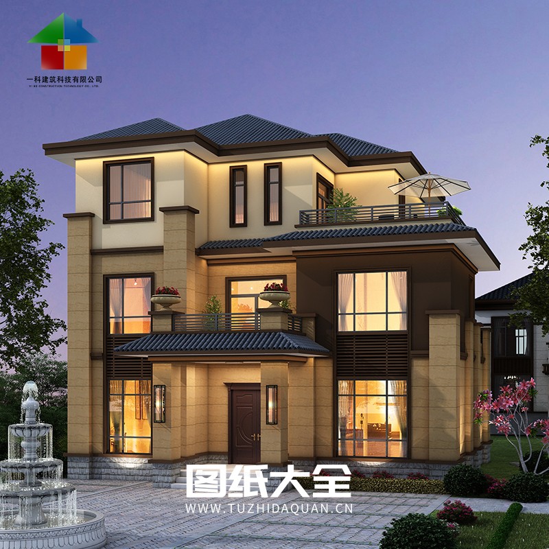 新农村欧式别墅房屋建筑设计图纸全套三层经济型自建房小洋楼(图纸大全首发）-图纸大全