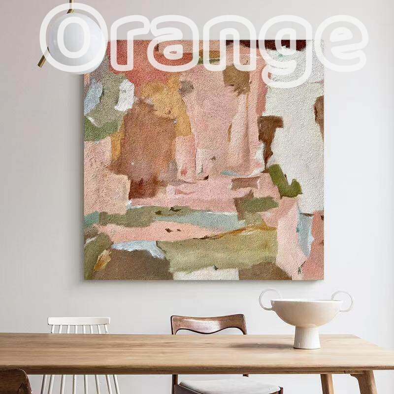 Hand-Painted Oil Painting Abstract Color Block Acrylic Entrance Decoration Painting Texture Living Room Dining Room French Cream Style Art Wall Art Hand-Painted Oil Painting Abstract Color Block Acrylic Entrance Decoration Painting Texture Living Room Dining Room French Cream Style Art Wall Art
