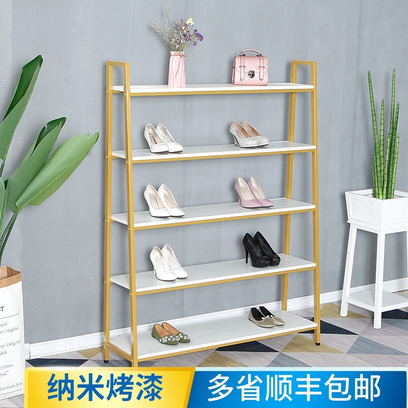 Shoe store Shoe rack display stand Women's store floor-to-ceiling bag shelf Clothing store multi-layer gold shelf window rack
