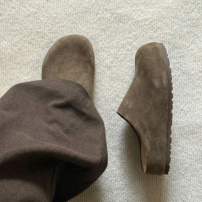 Birkenstock Style Half-Slip Men's Closed-Toe Slippers 2026 New Slip-On Loafers Height-Increasing Genuine Suede Leather Shoes Birkenstock Style Half-Slip Men's Closed-Toe Slippers 2026 New Slip-On Loafers Height-Increasing Genuine Suede Leather Shoes
