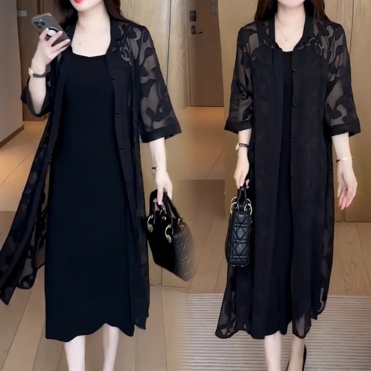 Fashionable Mother's Clothing Mid-Length Cardigan 2025 Summer J-Style Thin Korean Version Slimming Sun Protection Jacket for Women