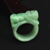 Natural waxy green Pixiu ring jewelry and jade