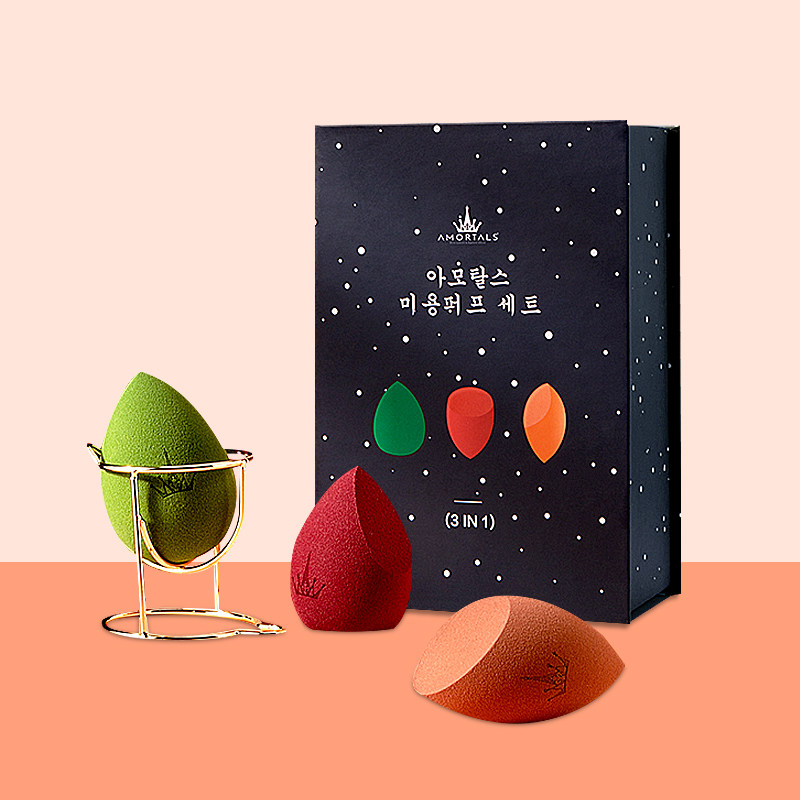 South Korea's Ermu grape beauty egg super soft do not eat powder sponge puff wet and dry three makeup eggs Lin Yun same style