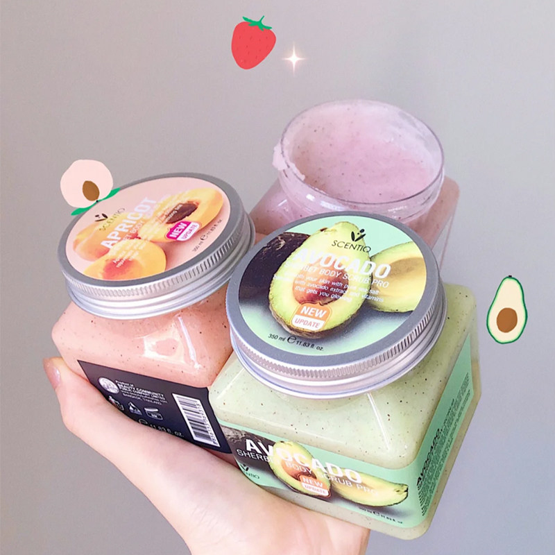 Thailand's beautiful Beifei Scentio body fruit scrub sea salt body exfoliating to remove pimples and chicken skin