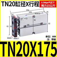 Двухосевой цилиндр TN20X175-S