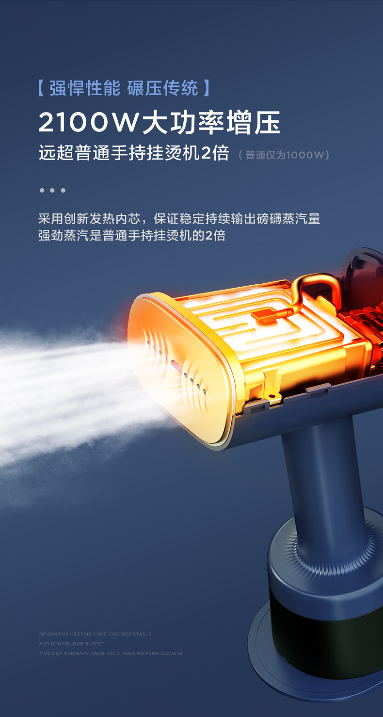 【Doppelte Dampfleistung】Midea tragbarer Dampfglätter elektrisches Bügeleisen neu kompakt 6 Bügelmaschine Haushaltsmodell YBJ21T1