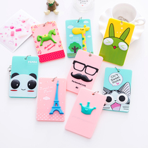 Korea cute three-dimensional plastic card set keychain Bus card bag badge Work card access control Student ID set