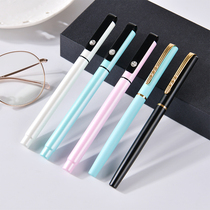Metal middle sex pen business office students with signature pen 0 38 black heavy hand laser lettering logo water pen