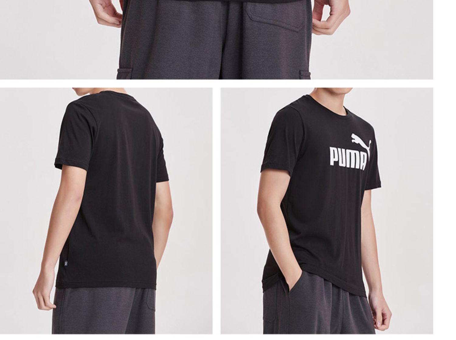 PUMA Hummer nam 2019 áo thun ngắn tay mới cổ điển LOGO Li là cùng một trang phục thể thao nam triều bình thường - Áo phông thể thao áo ba lỗ thể thao
