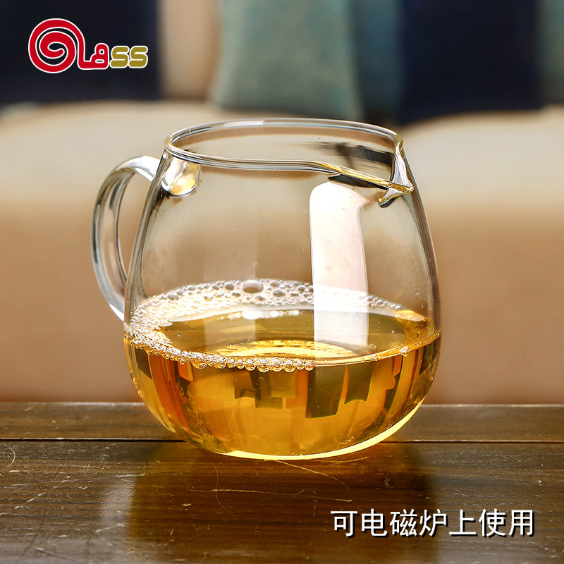 Heat-resistant and high-temperature-resistant lead-free transparent glass male cup tea sea large fair cup kung fu tea set tea ceremony accessories