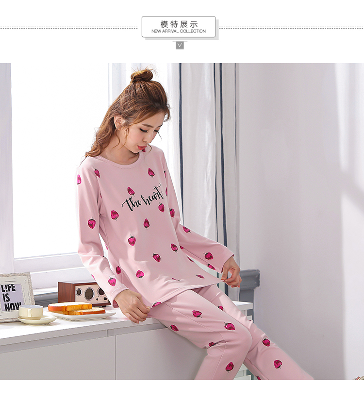 Mùa thu đông Bộ đồ ngủ dài tay ít nữ dễ thương bằng cotton dễ thương có thể mặc đồ béo cỡ lớn mm phù hợp với sinh viên phục vụ tại nhà do bo