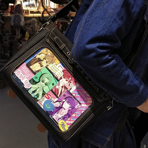 Оригинальная дизайнерская вместительная и большая сумка на одно плечо для отдыха, джинсовая японская школьная юбка для школьников