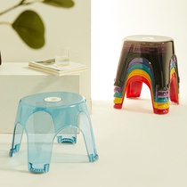 Children non-slip thick plastic bench transparent household stool baby stool baby stool bathroom foot stool