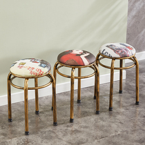 Round stool living room high stool set stool home economy bench sponge stool plastic stool creative fashion Square stool chair