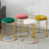 Steel stool solid wood round stool plastic stool living room comfortable stool high stool dining bench folding stool home adult round stool