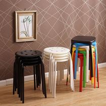 Household light luxury stool stackable square bench bench modern simple dining table round stool creative chair living room high stool