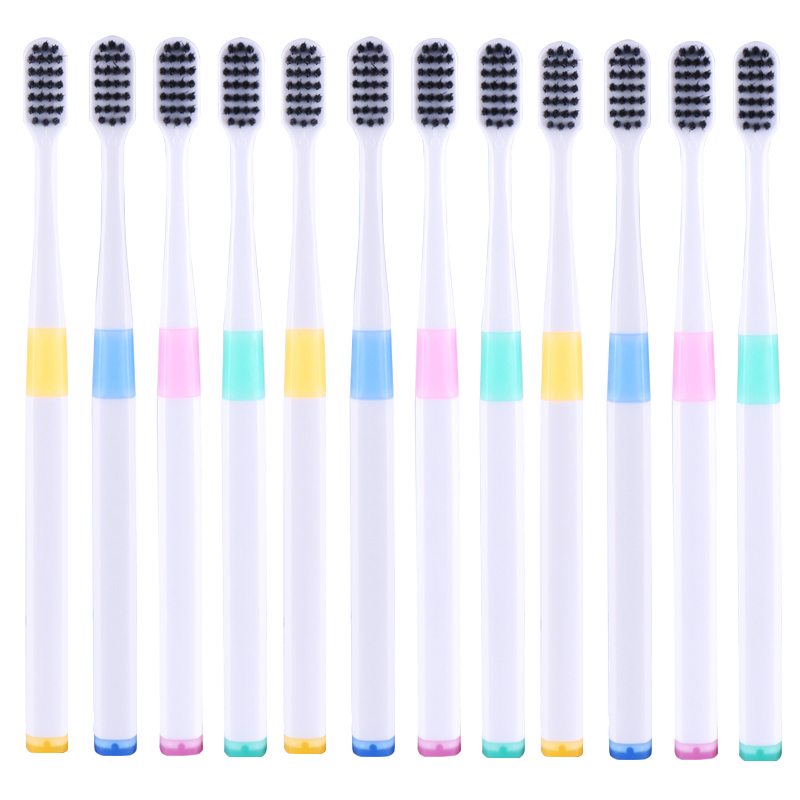 尚口清竹炭软毛牙刷12支