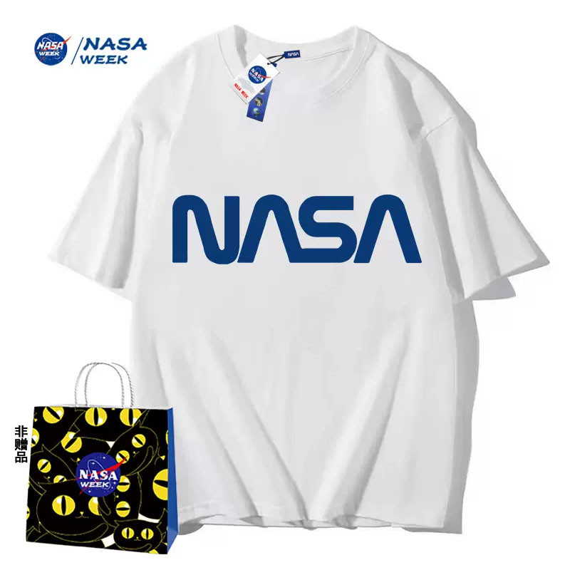 NASA WEEK官网联名款新品2023纯棉短袖t恤男女潮牌上衣情侣装T恤