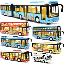 Alloy double-decker bus bus toy boy child toy car open door Single-decker bus bus model