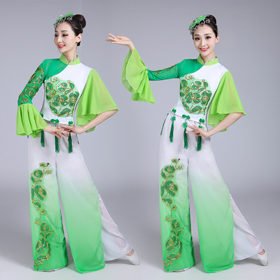 Chinese folk dance dress for women Classical Dance Costume modern Jasmine Dance Costume fan dance elegant Chinese style adult female