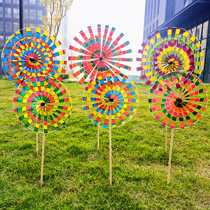 Hot sale traditional retro old Beijing windmill Colorful bright color children's hand toy windmill outdoor park decoration