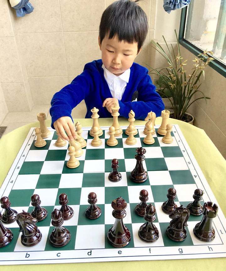 Heavy-duty high-grade wood grain resin chess set (including chess pieces + PVC leather chess board + chess bag)