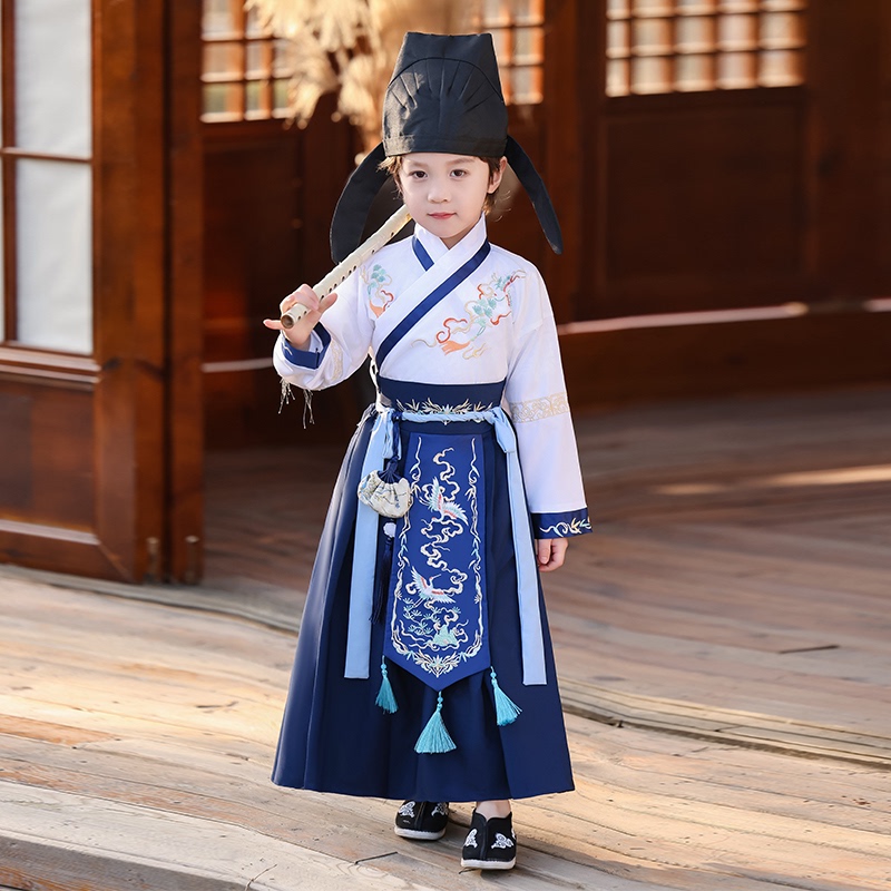 Hanfu for Boys 2026 New Long-Sleeved Children's Traditional Costume for Boys Kindergarten Tang Suit Chinese Style Handsome Traditional Clothing for Spring and Autumn