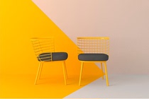 Nordic modern balcony wrought iron leisure chair back chair outdoor conference with soft seat grid chair metal chair dining chair