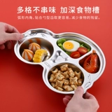 Мультяшная детская обеденная тарелка из нержавеющей стали для детского сада, посуда подходит для мужчин и женщин для домашнего использования, защита при падении