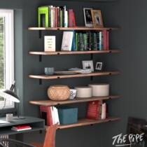 Solid wood laminate wall shelf Wall shelf Wall wall rack Wall wrought iron partition plate