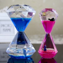 Creative large diamond floating drip liquid oil leak jelly dream hourglass water drop timer Orset birthday gift